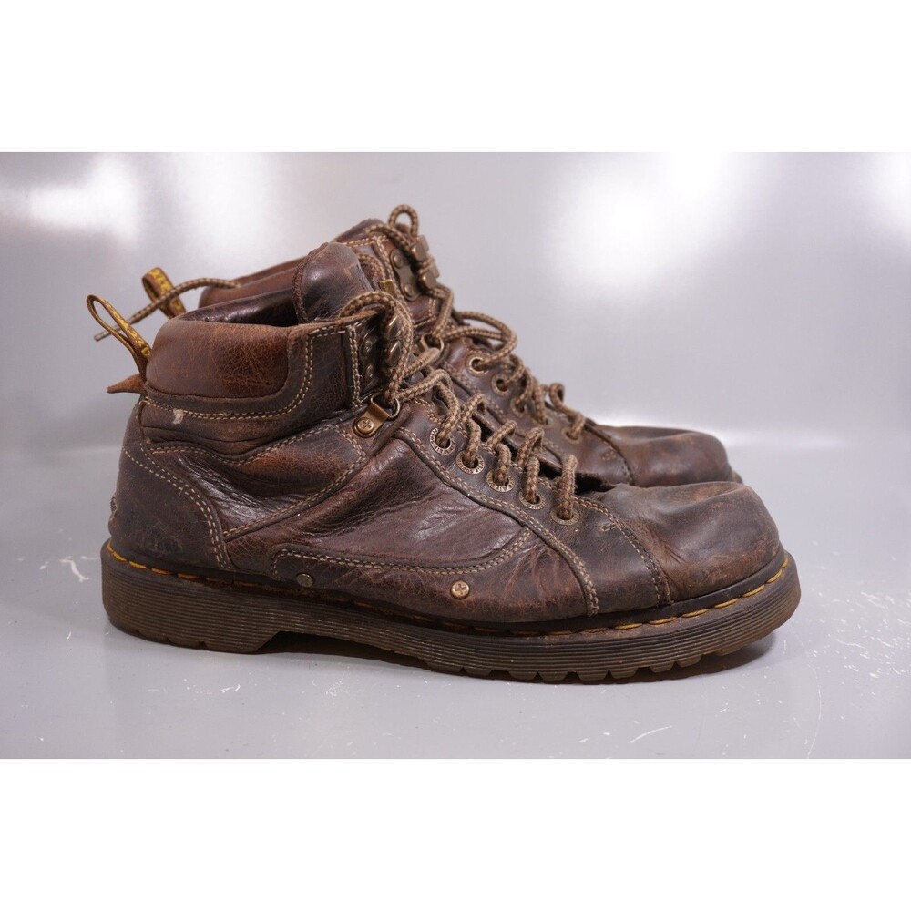 Dr. Martens Boots Diego Mens 10 Air Wair Brown Leather Lace Up Ankle Combat Work
